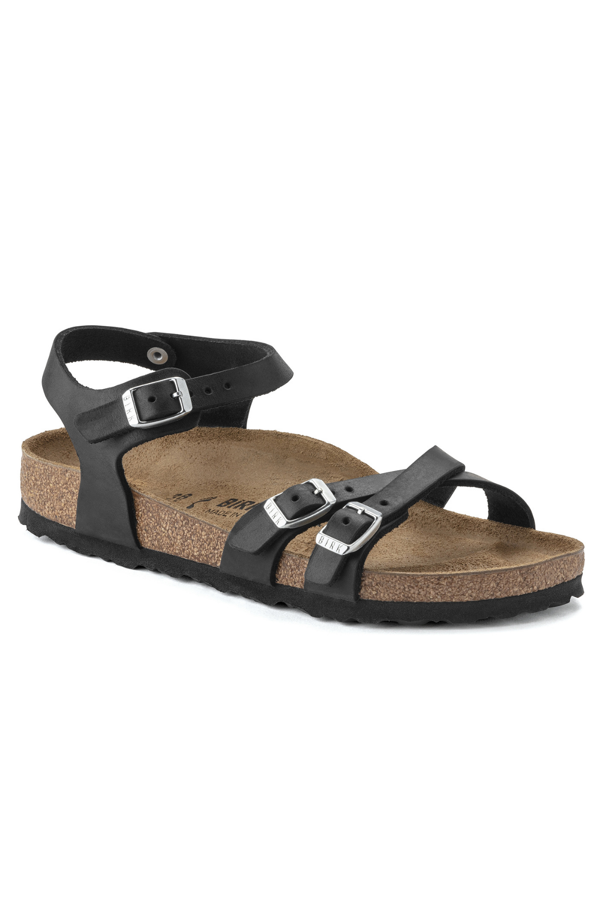 Kumba cuir huilé noir étroit
