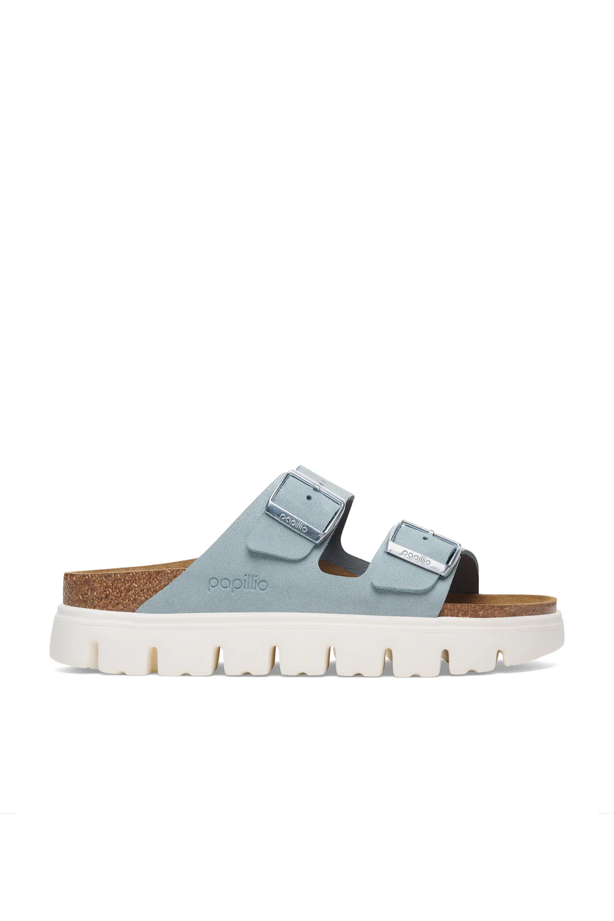 Birken®Stock Arizona Chunky Baby Blue Suede Leather Narrow