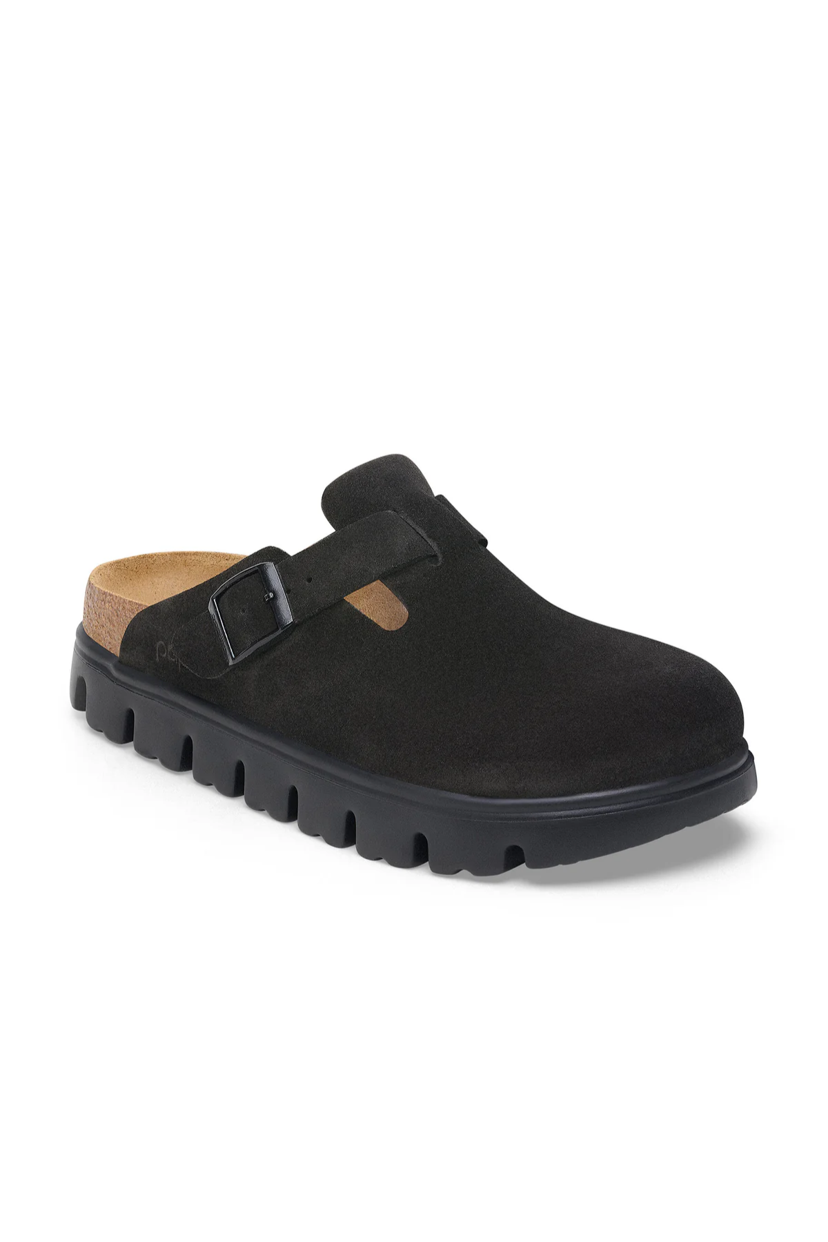 Boston Chunky Black Suede Leather Narrow