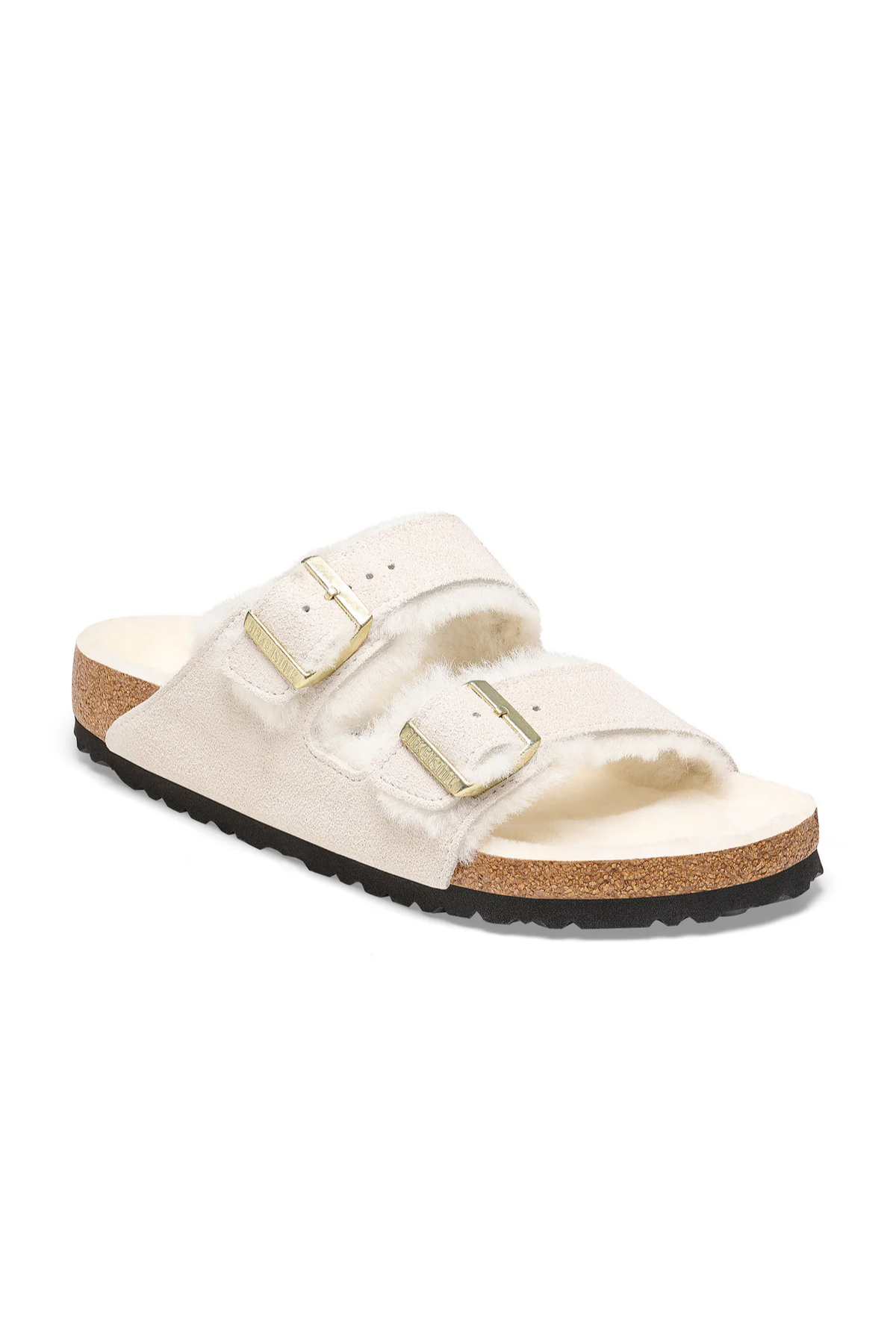 Arizona Shearling Antique White Cuir velours/peau lainée étroite