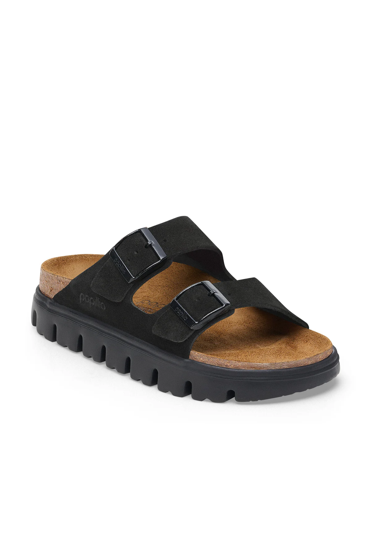 Birken®Stock Arizona Chunky Suède Cuir Noir Étroit