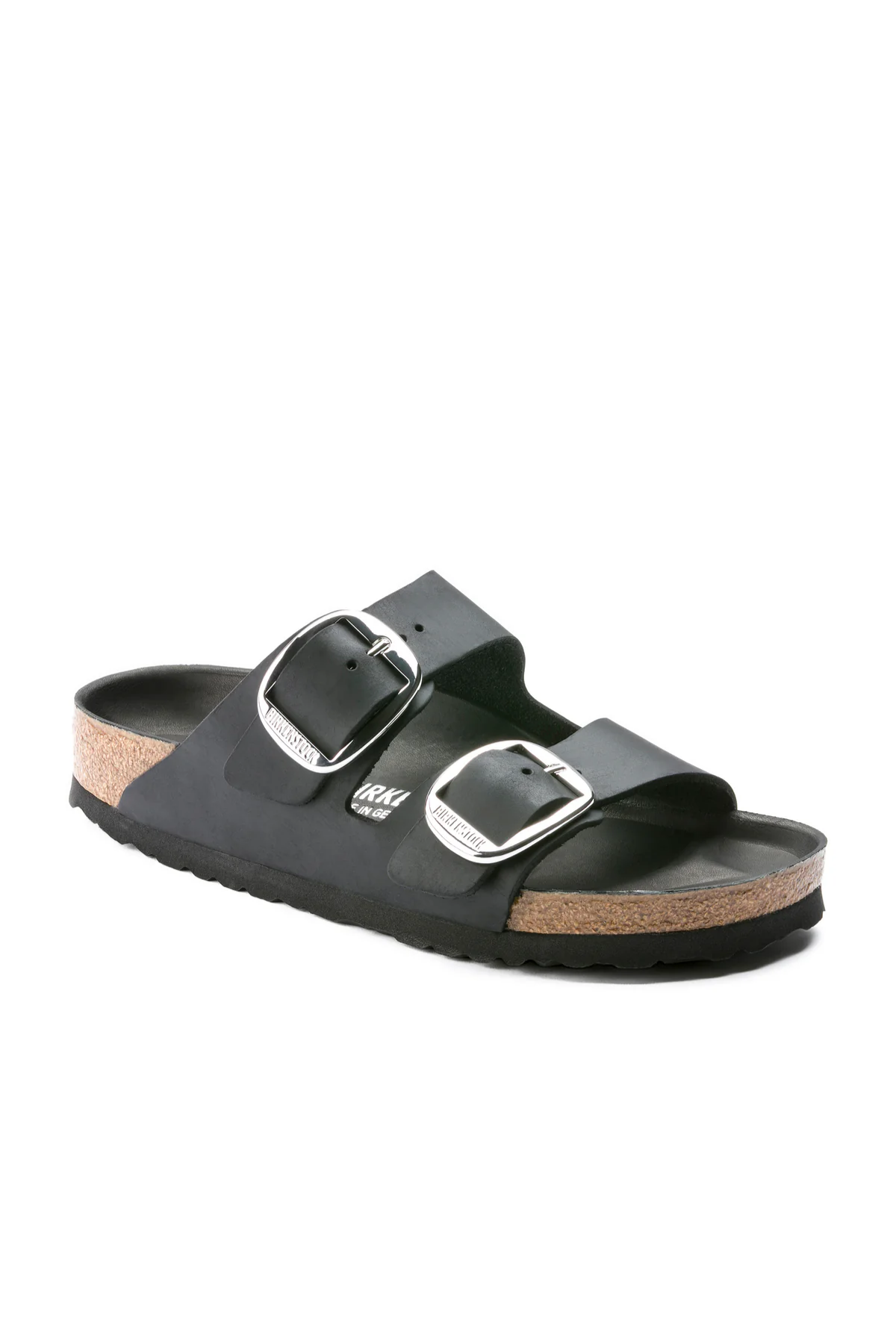 Arizona Big Buckle Cuir Huilé Noir Étroit