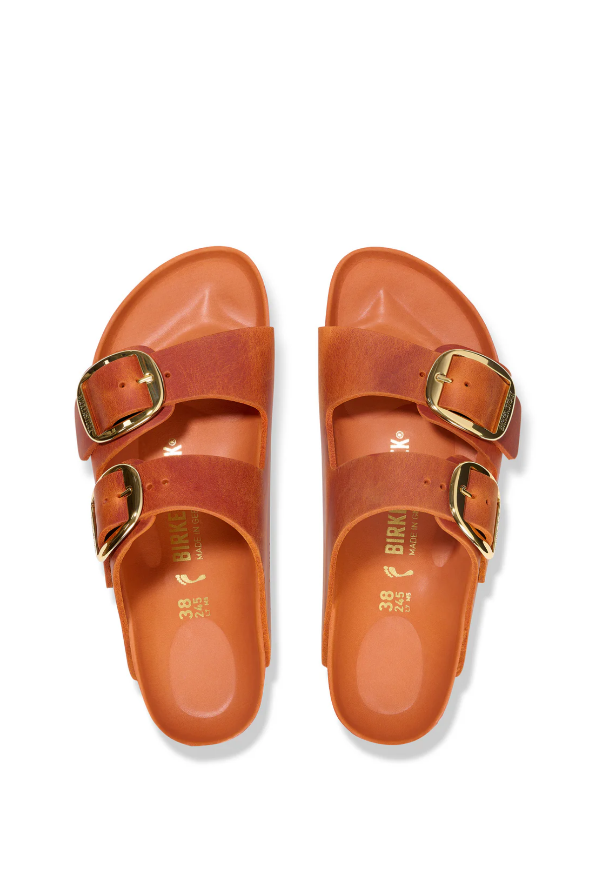 Arizona Big Buckle Cuir Huilé Burnt Orange Étroit