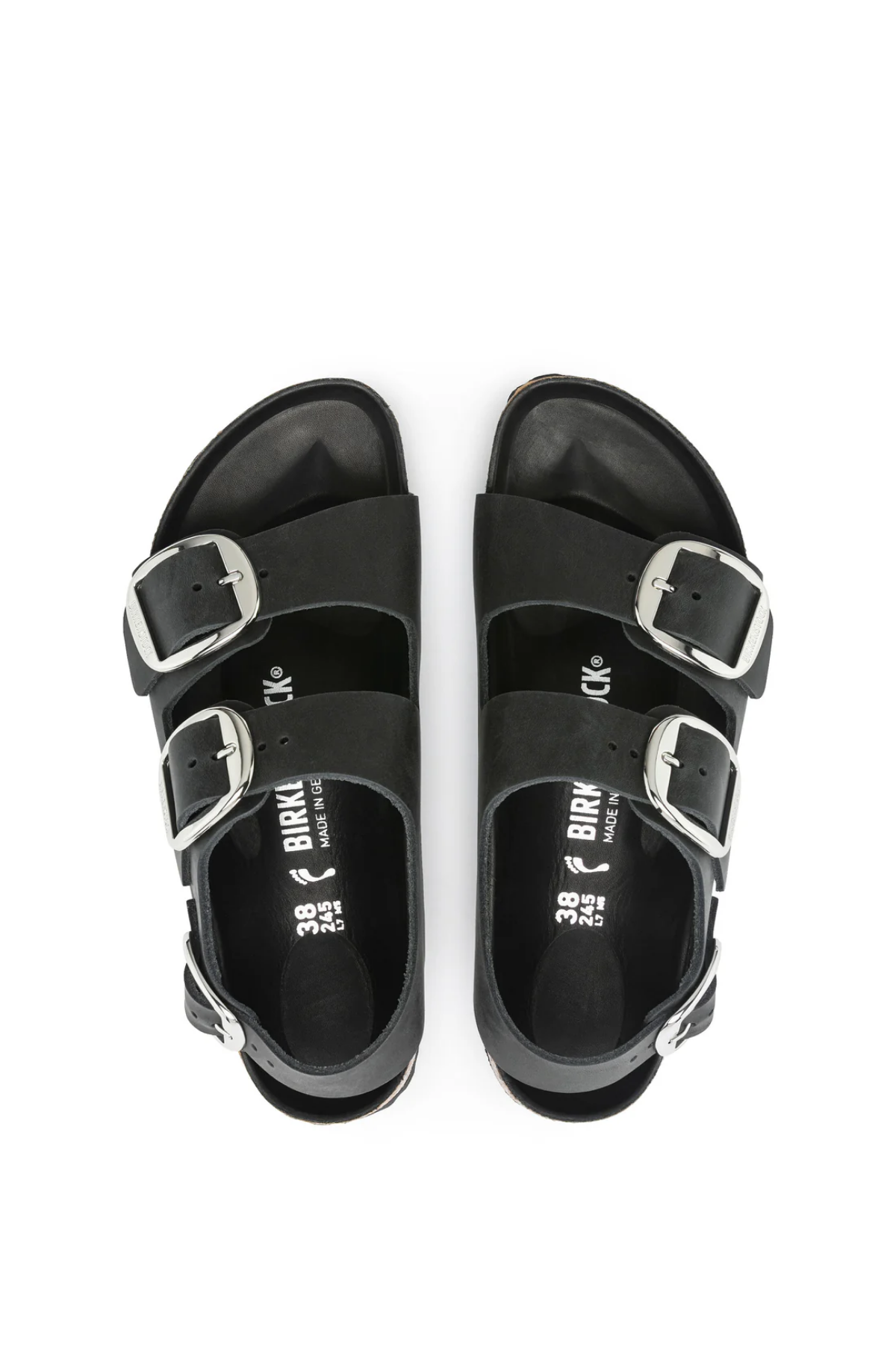 Milano Big Buckle Black Oiled Leather Regular