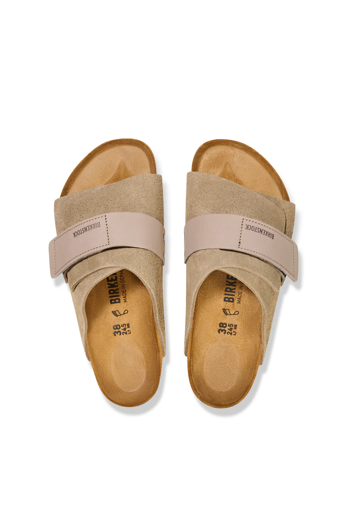 Kyoto Taupe Suède/cuir nubuck Étroit