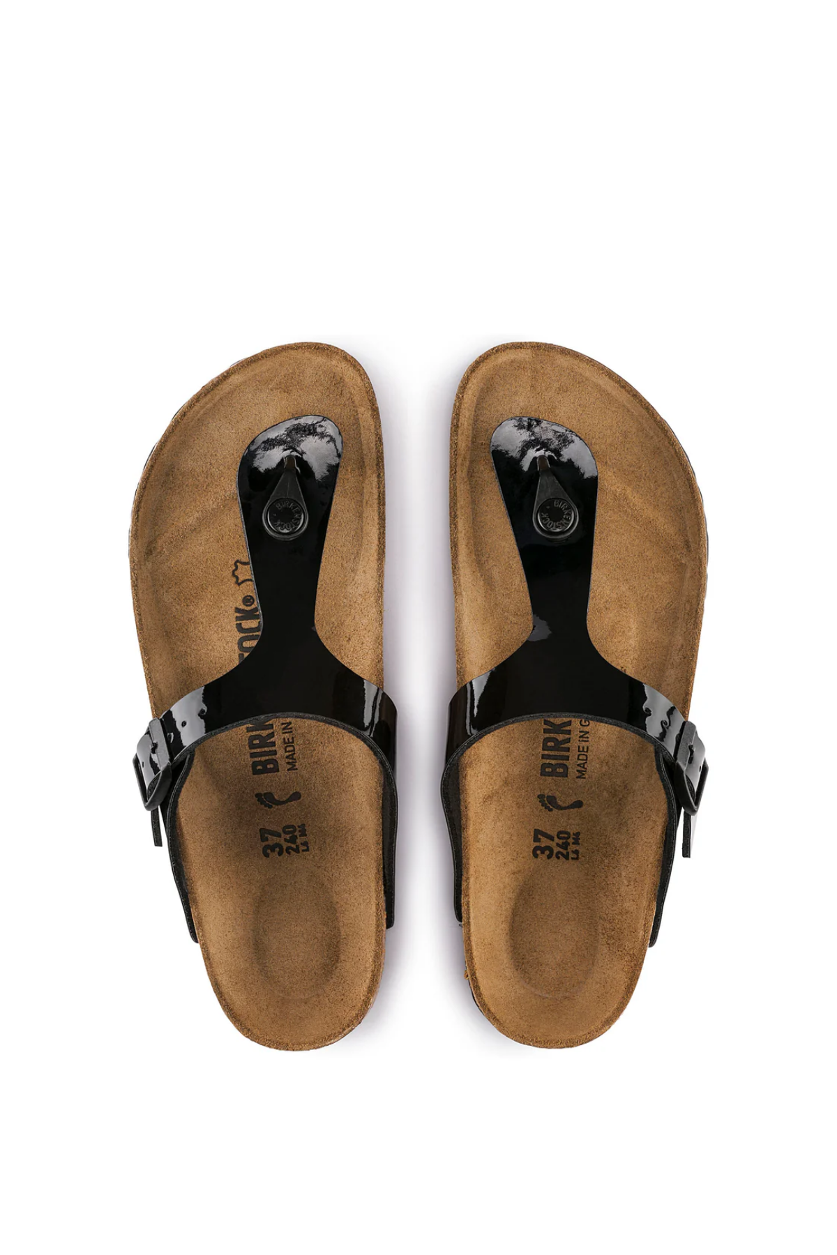 Gizeh Patent Black Birko-flor Narrow