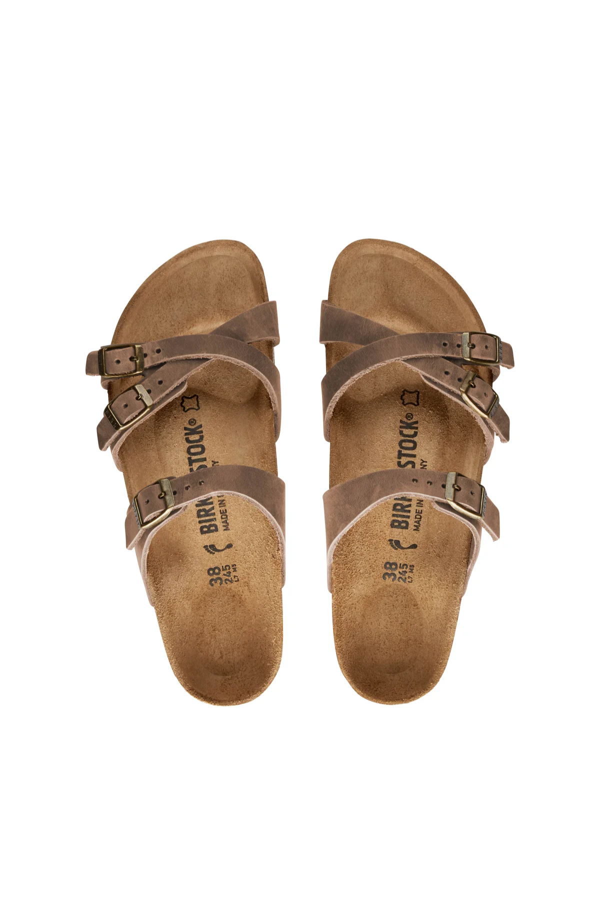 Franca Tabacco Brown Cuir Huilé Étroit