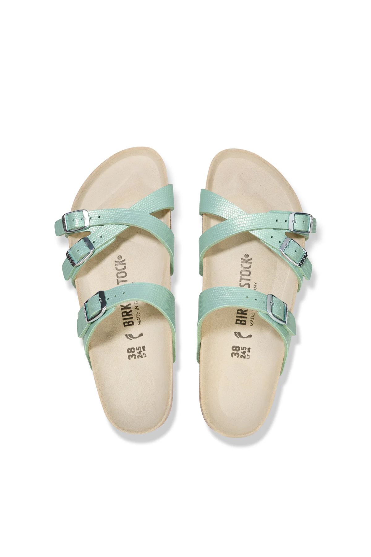 Franca Shiny Embossed Surf Green Embossed Birko-flor Étroit