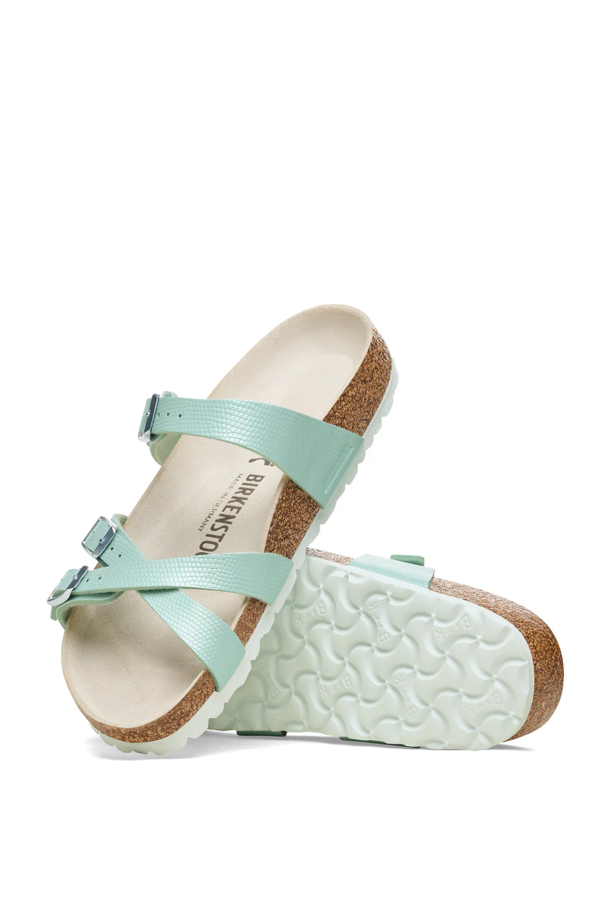Franca Shiny Embossed Surf Green Embossed Birko-flor Étroit