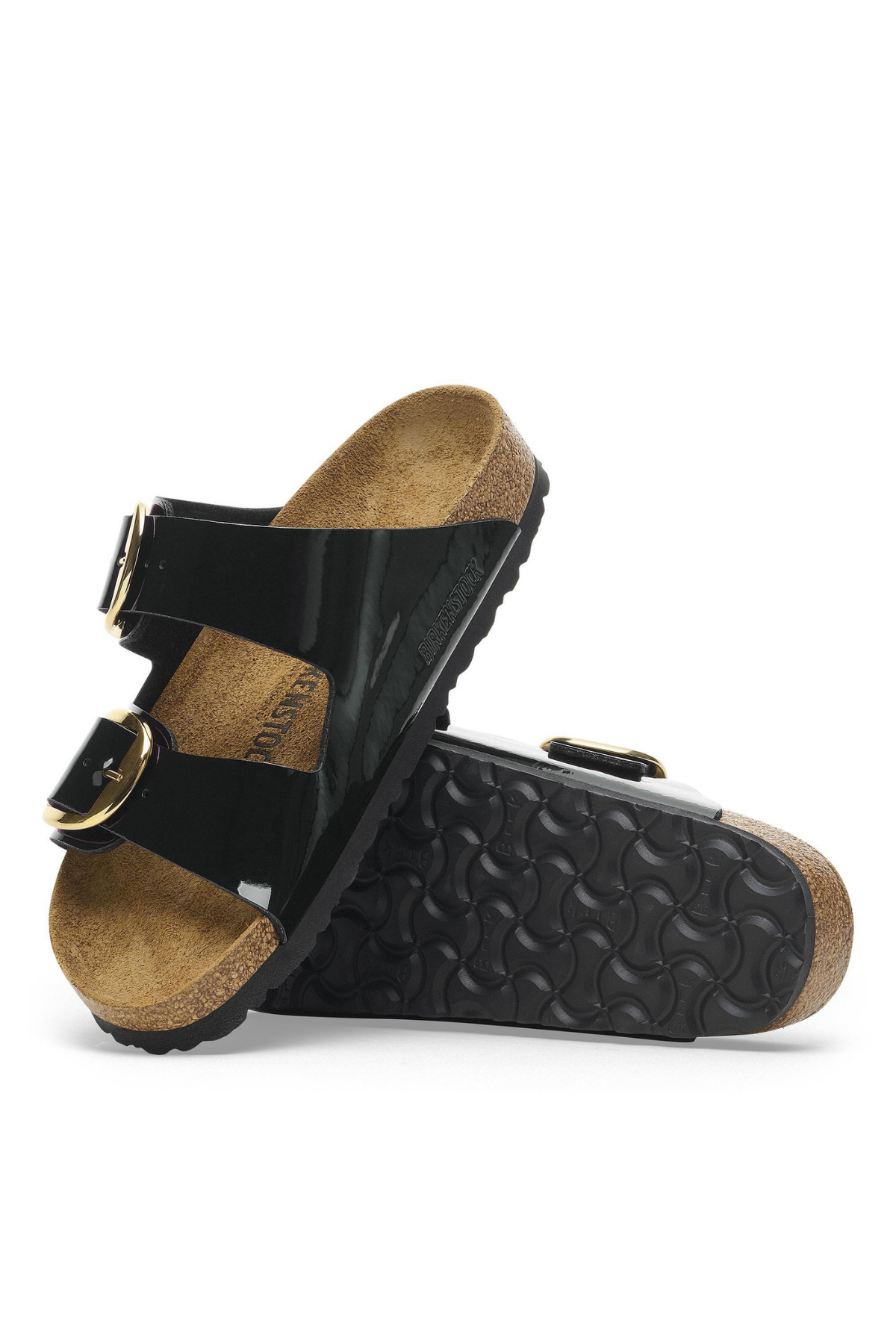 Arizona Big Buckle Patent Black/gold Birko-flor Étroit