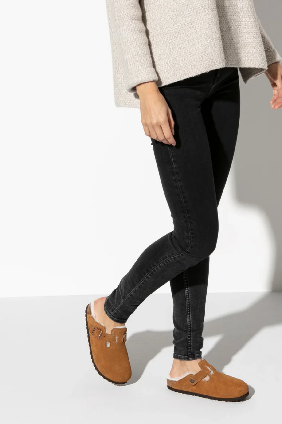 Boston Shearling Mink Suede Leather/Shearling Narrow