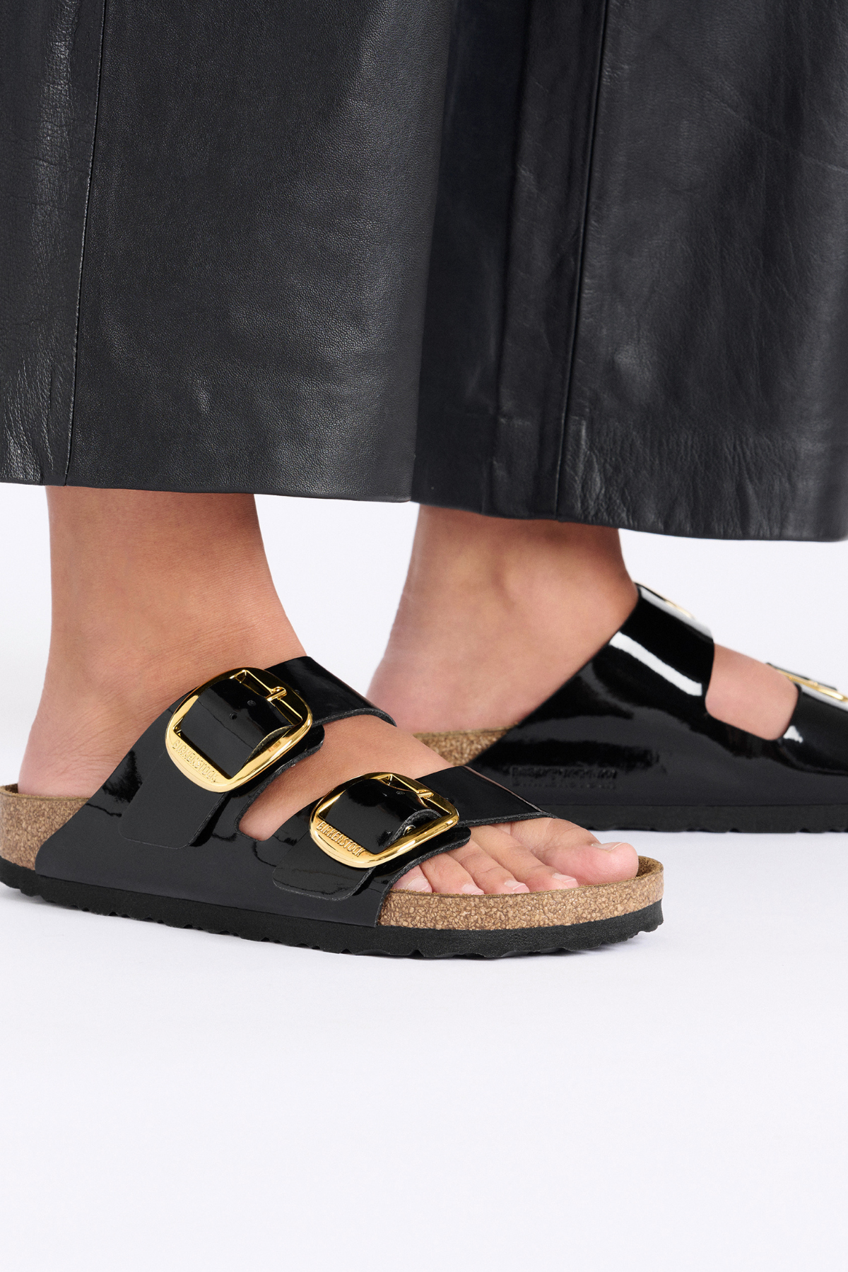Arizona Big Buckle Patent Black/gold Birko-flor Étroit