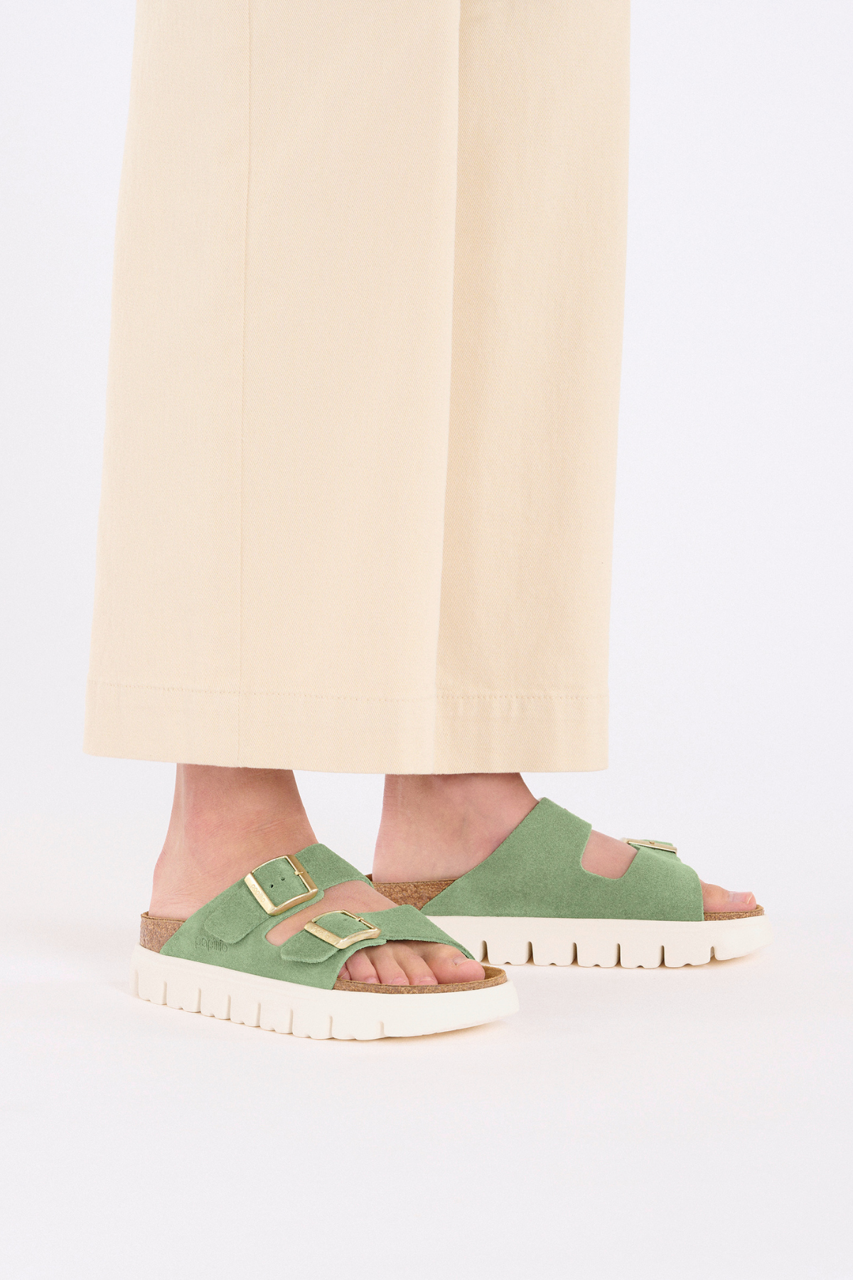 Birken®Stock Arizona Chunky vert thé daim étroit