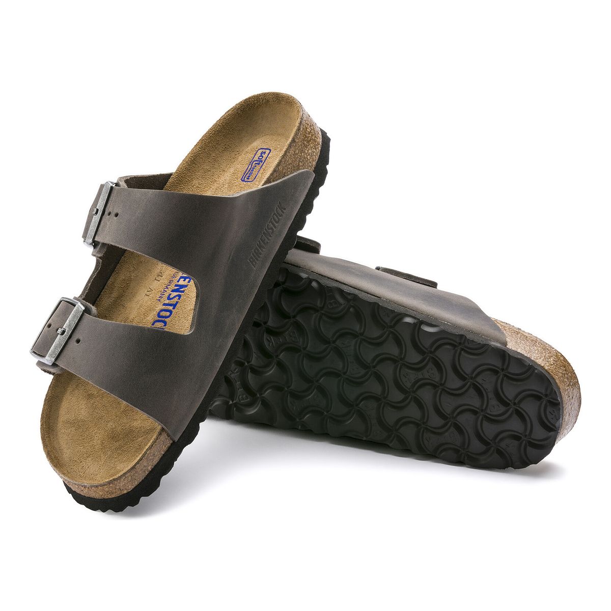Arizona Soft Footbed Iron Grey Huiled