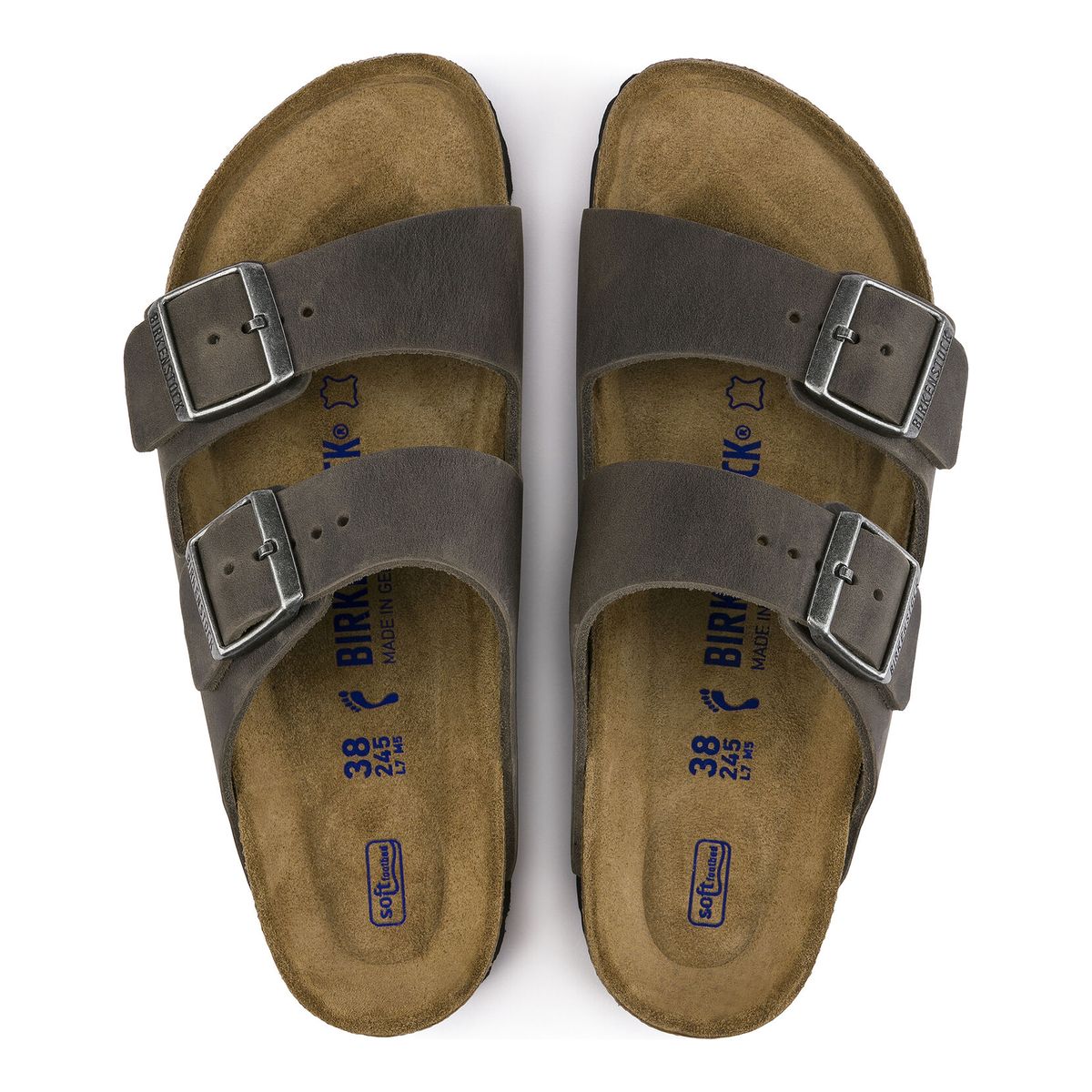 Arizona Soft Footbed Iron Grey Huiled