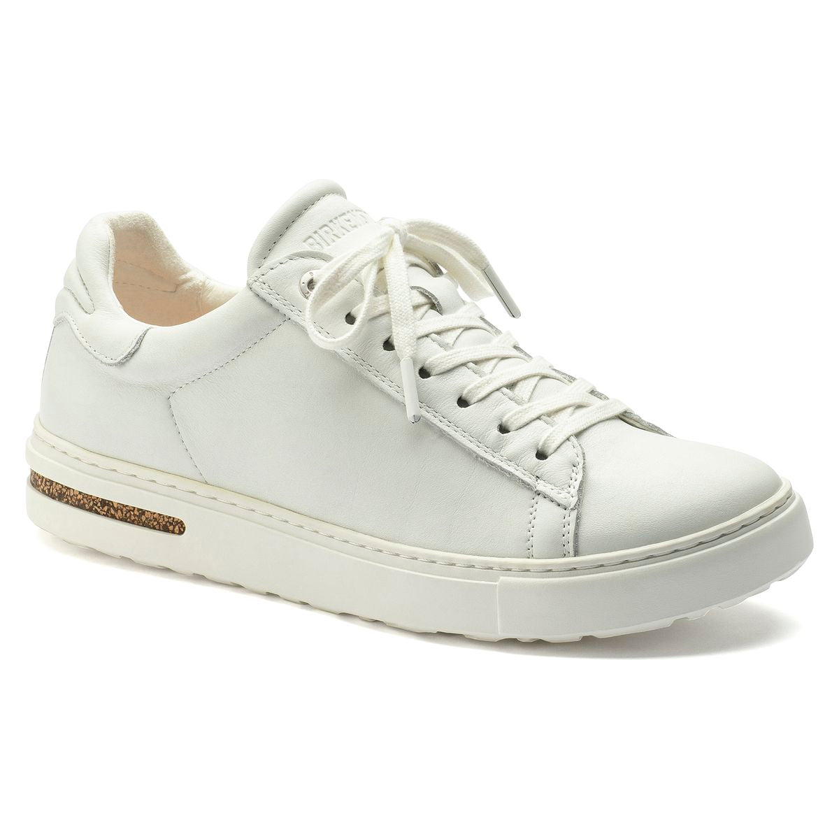 Baskets à lacets en cuir courbé blanc (unisexe)