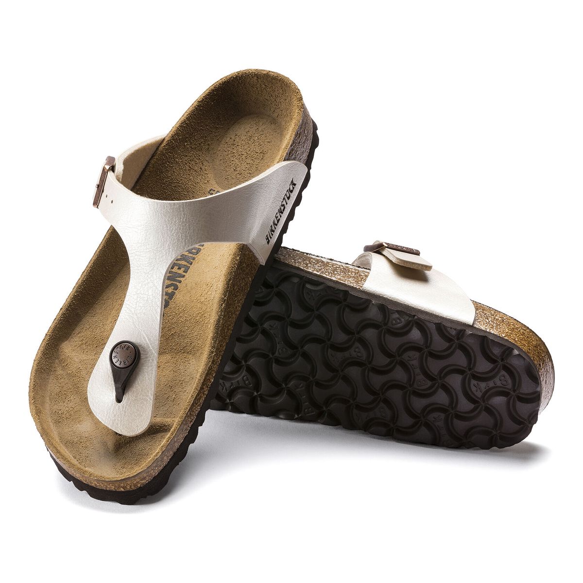 Birkenstock Gizeh Birko-Flor en blanc nacré