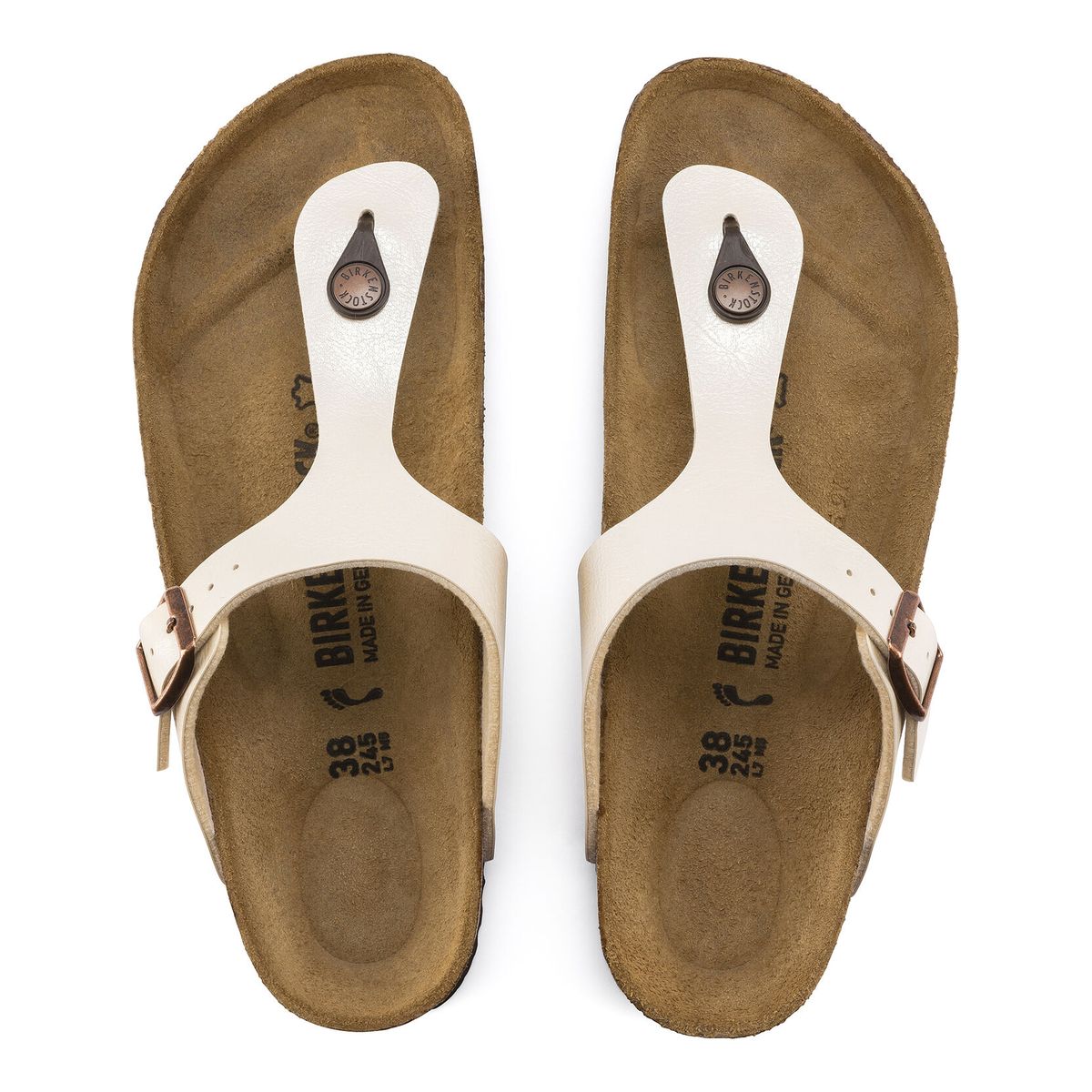 Birkenstock Gizeh Birko-Flor en blanc nacré