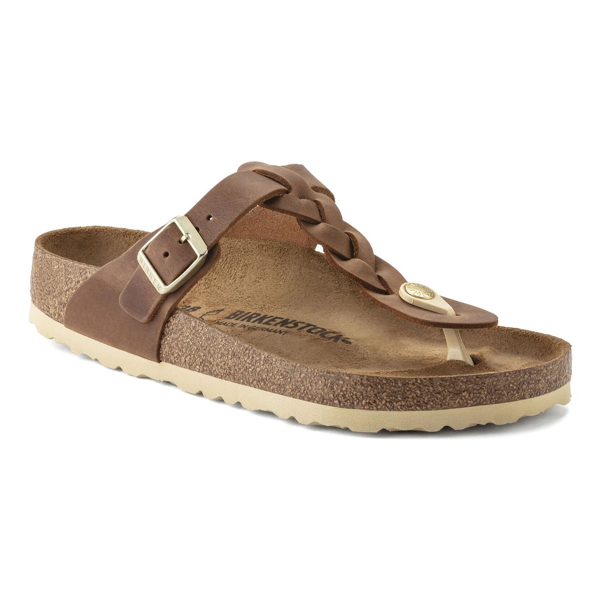 Gizeh Braided Oiled Leather in Cognac