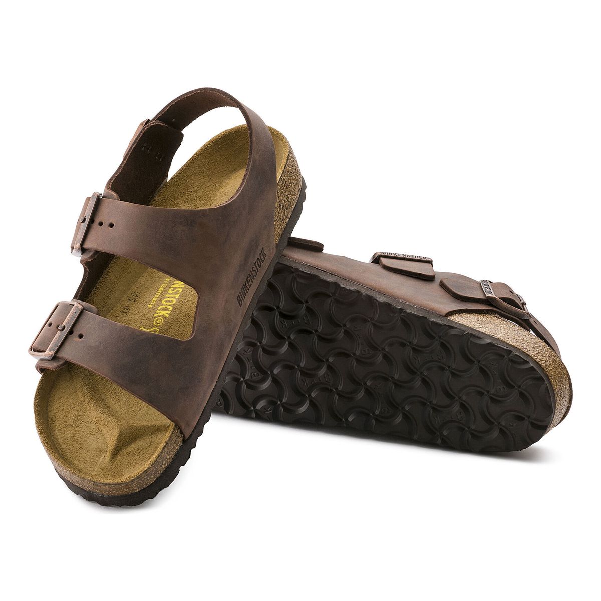 Sandales unisexe en cuir huilé Milano couleur Habana