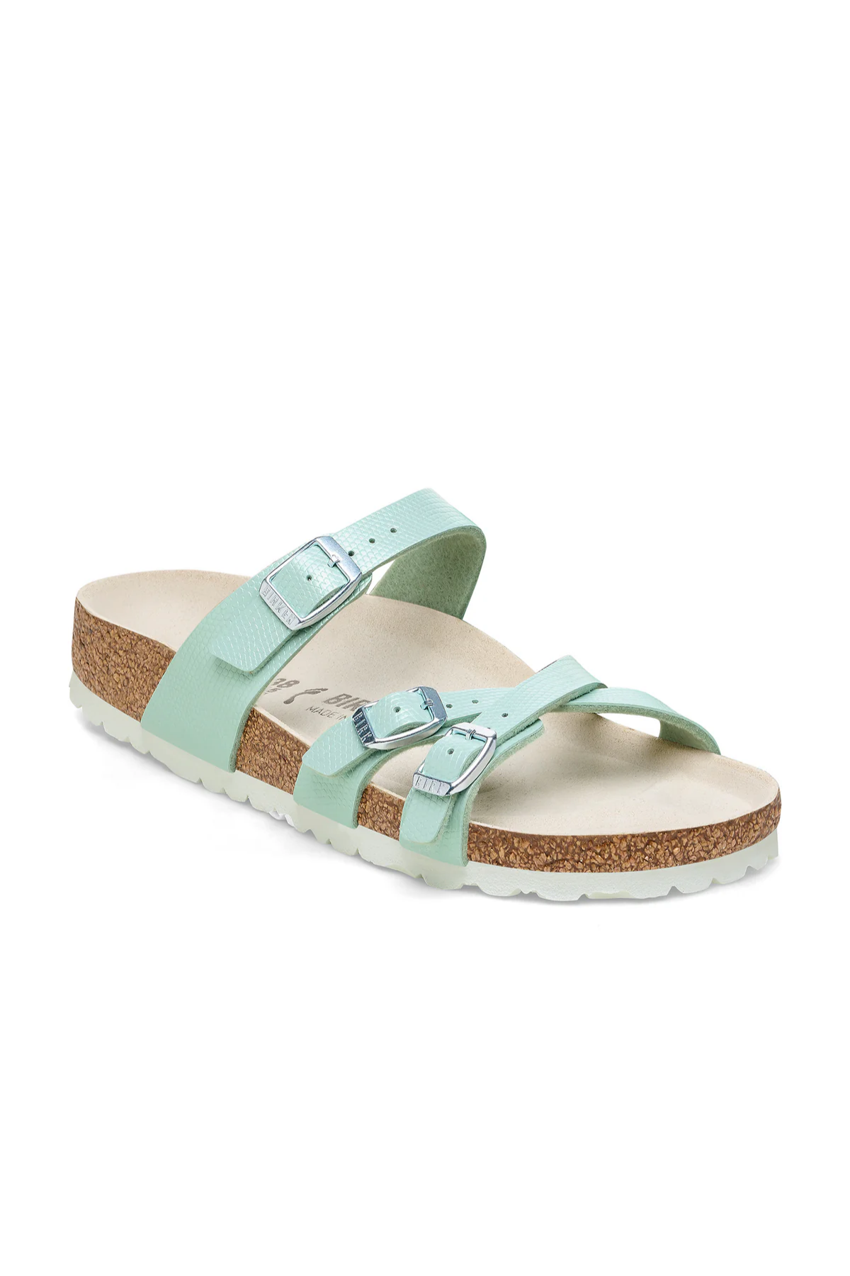 Franca Shiny Embossed Surf Green Embossed Birko-flor Narrow