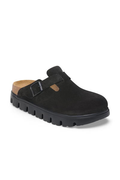 Boston Chunky Black Suede Leather Narrow