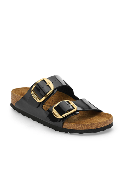 Arizona Big Buckle Patent Black/gold Birko-flor Étroit