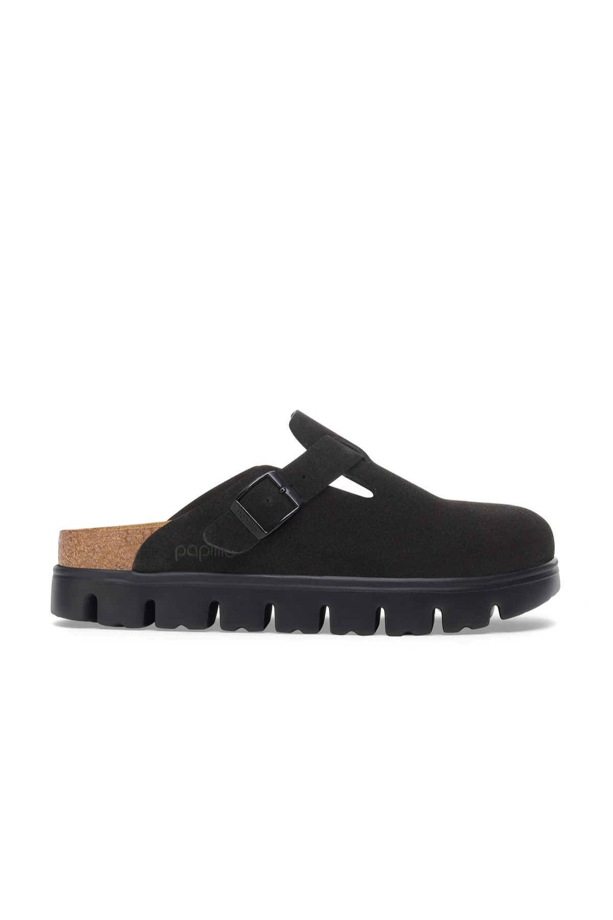 Boston Chunky Black Suede Leather Narrow