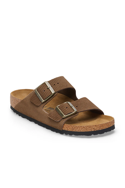 Arizona Corduroy Dark Tea Embossed Suede Leather Narrow