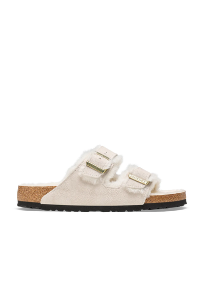 Arizona Shearling Antique White Cuir velours/peau lainée étroite