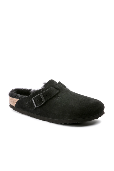 Boston Shearling Black Suede Leather/shearling Regular