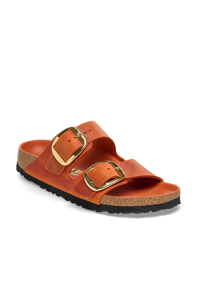 Arizona Big Buckle Cuir Huilé Orange Brûlé Large