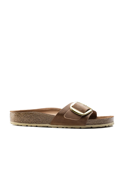 Madrid Big Buckle Cuir Huilé Cognac Étroit