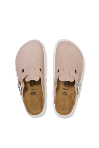 Boston Chunky Light Rose Suede Leather Narrow