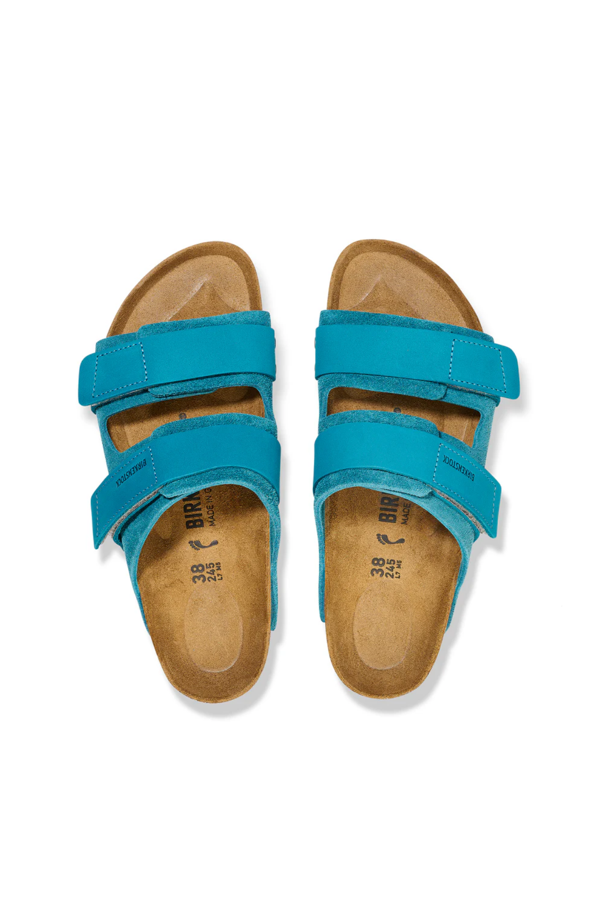 Uji daim en cuir nubuck turquoise foncé étroit