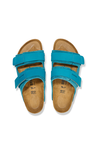Uji daim en cuir nubuck turquoise foncé étroit
