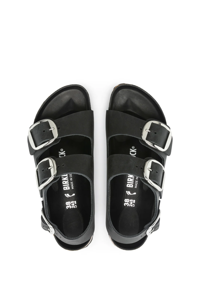 Milano Big Buckle Black Oiled Leather Regular