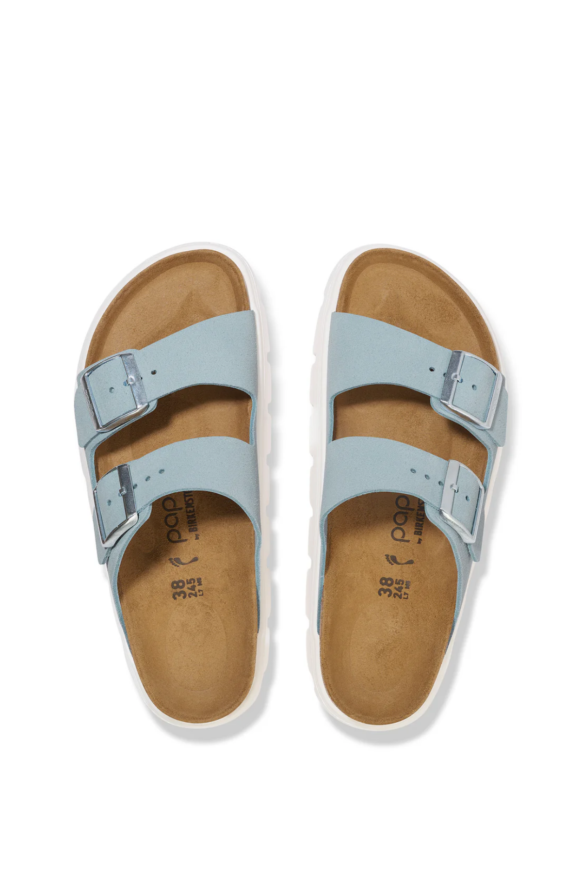 Birken®Stock Arizona Chunky Baby Blue Suede Leather Narrow