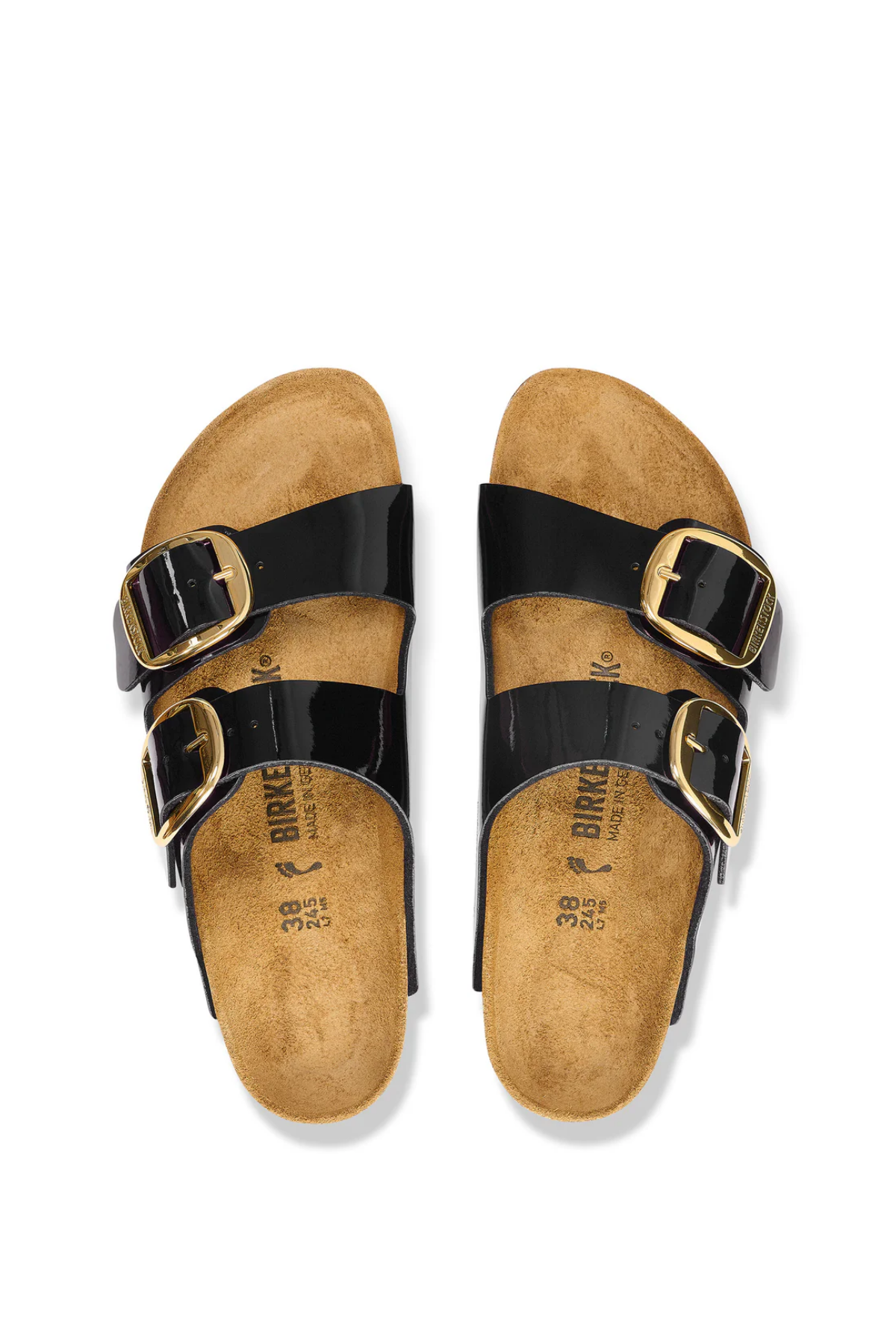 Arizona Big Buckle Patent Black/gold Birko-flor Étroit
