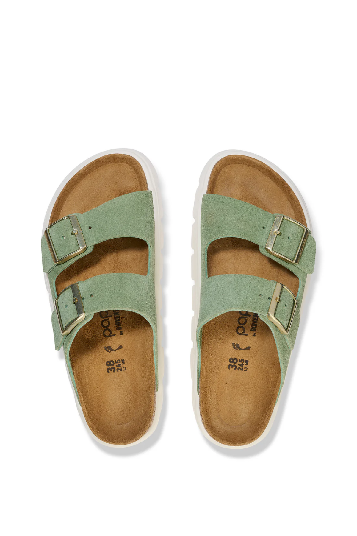 Birken®Stock Arizona Chunky vert thé daim étroit
