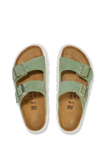 Birken®Stock Arizona Chunky vert thé daim étroit