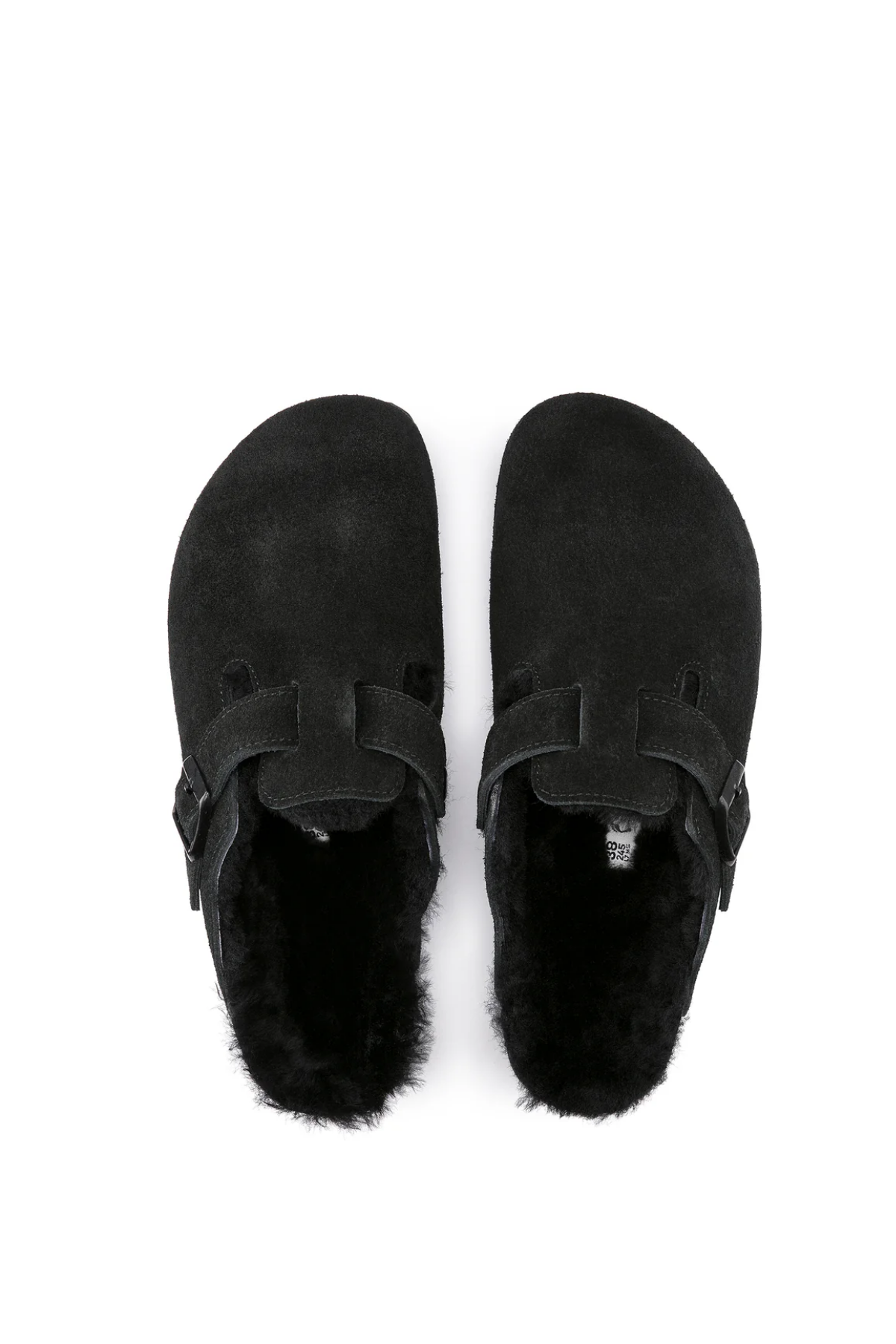 Boston Shearling Black Suede Leather/shearling Narrow