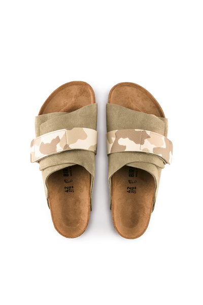 Kyoto Gris Taupe/camo Daim Amande/birko-flor Cuir Regular