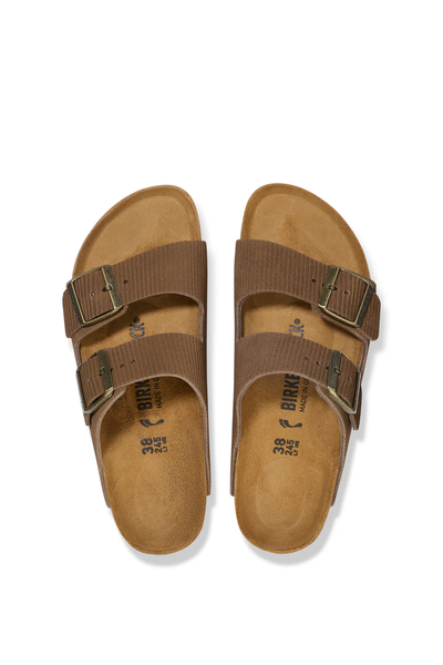 Arizona Corduroy Dark Tea Embossed Suede Leather Narrow
