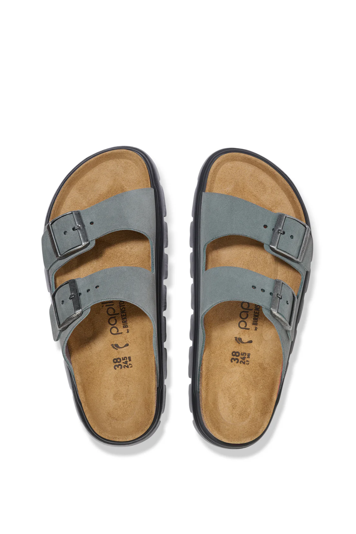 Birken®Stock Arizona Chunky Basalt Grey Suede Leather Narrow