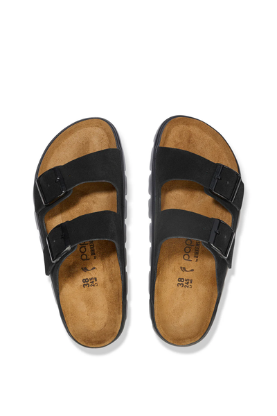 Birken®Stock Arizona Chunky Suède Cuir Noir Étroit