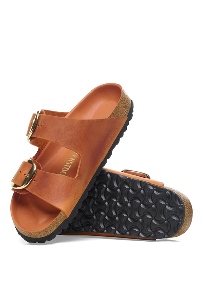 Arizona Big Buckle Cuir Huilé Burnt Orange Étroit