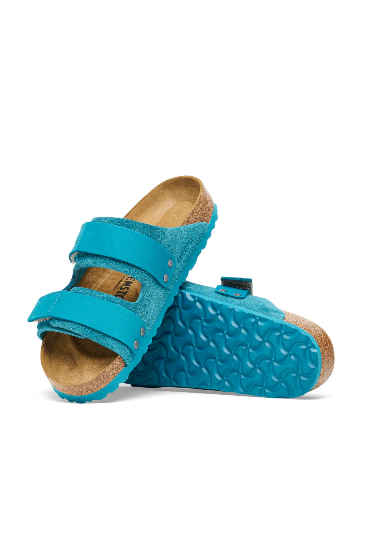 Uji daim en cuir nubuck turquoise foncé étroit