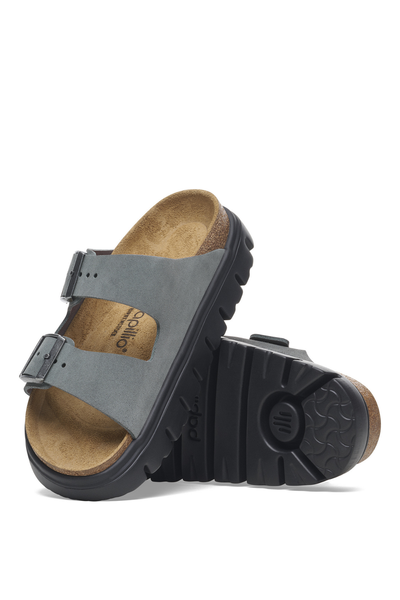 Birken®Stock Arizona Chunky Basalt Grey Suede Leather Narrow