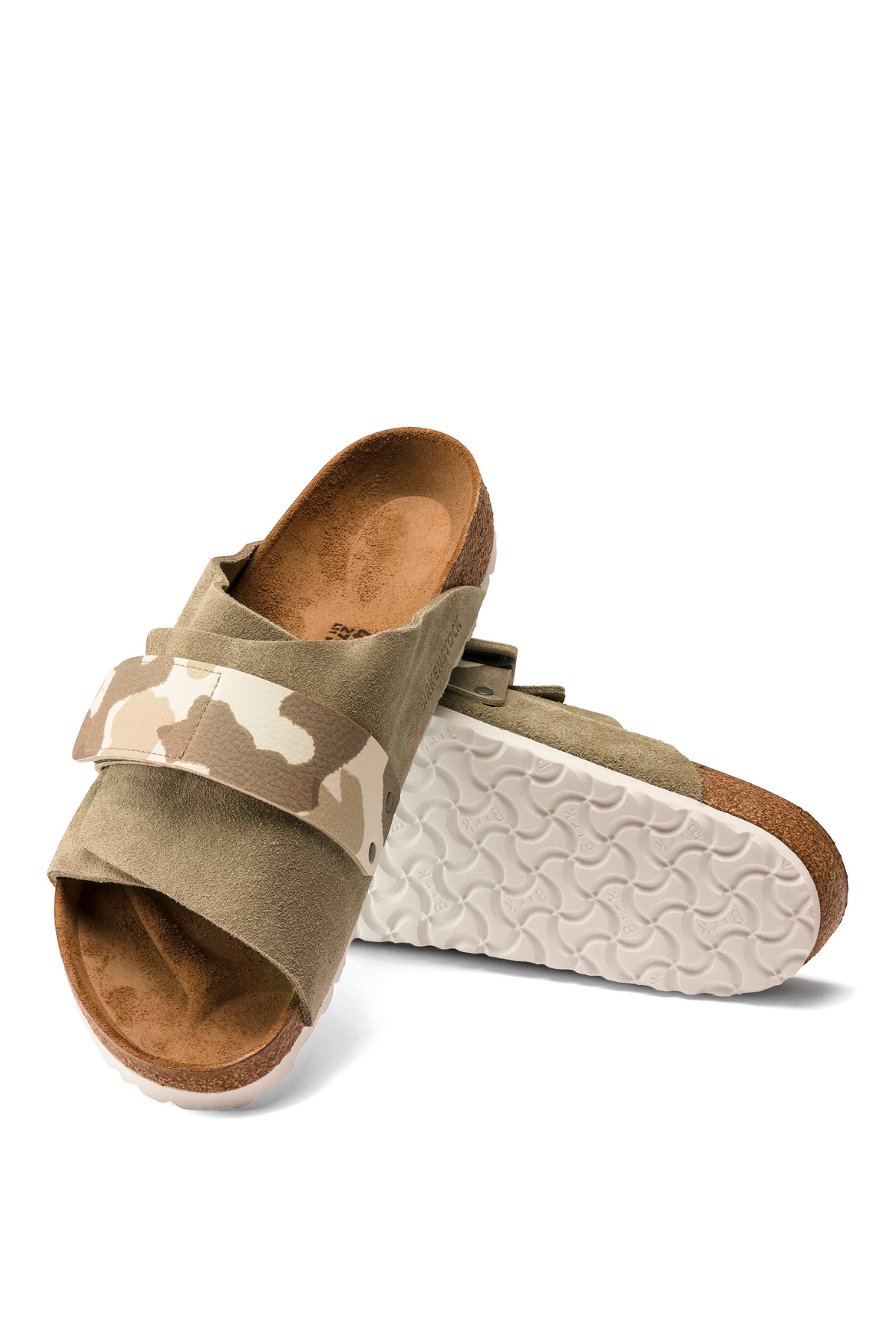 Kyoto Gris Taupe/camo Daim Amande/birko-flor Cuir Regular